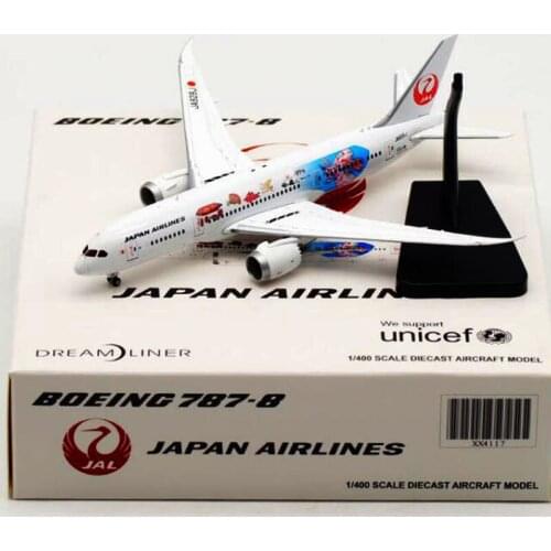 1:400 Scale simulation B787 model JAL Airplane Japan Airlines Alloy Aircraft W base wheel Diecast plastic Plane Toy Gift display