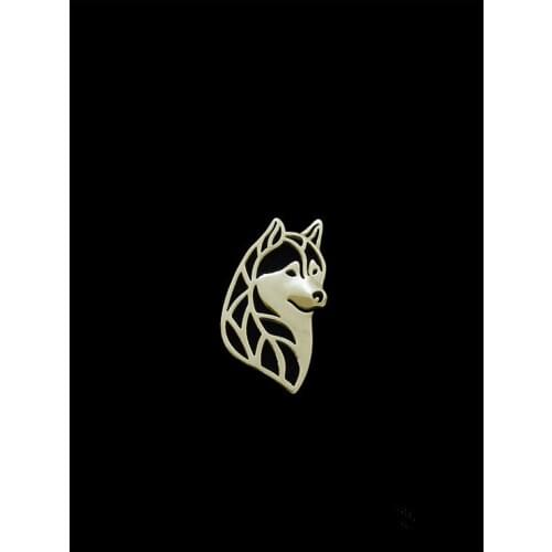 Trendy Siberian husky head dog brooches and pins plated silver plated men brooches fashion jewelry hand of king