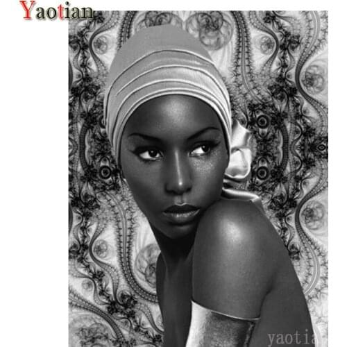 5D DIY Diamond Painting Full Drill Square African Woman Portrait Diamond Embroidery Cross Stitch Kit Rhinestone Mosaic Decor New