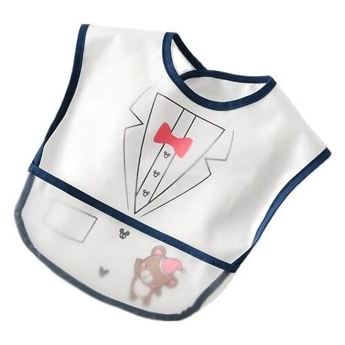 Bib Baby Short Sleeve Toddler Waterproof New Apron Smock Feeding Flip Disposable Pocket Crumb Catcher Washable Stain Bibs