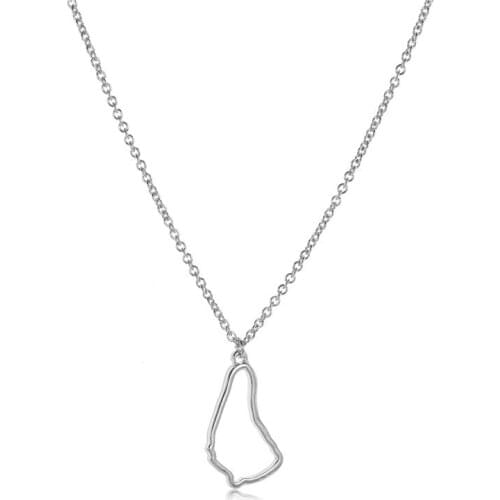 5 Outline Country North America Caribbean Barbados map Beard Island State geography hollow city Hometown chain Necklace Jewelry