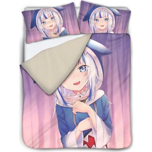DARMIAN Gawrgura Gawrt Hololive Anime Design Print Duvet Cover Sets Pillowcase Bedclothes Bedroom Decor Soft Bedding 3Pcs/Set