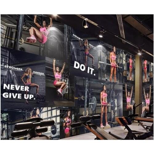 Custom photo 3d wallpaper Beautiful sexy woman in modern gym Home decoration living room 3d wall murals wallpaper for walls 3 d