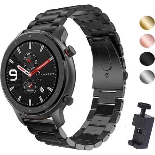 Band for Xiaomi Huami Amazfit GTR 47mm/Gtr2 Stainless Steel Strap for Amazfit Pace/Stratos 3 2 Watchband Replacement Band Correa
