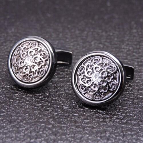 HYX Luxury shirt cufflinks for mens Brand cuff buttons black cuff link High Quality Retro pattern women abotoaduras Jewelry