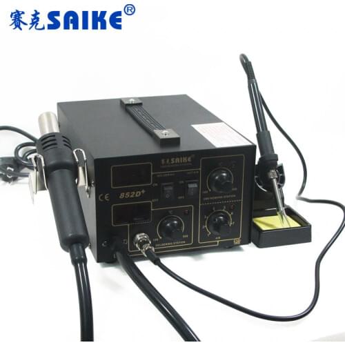 SAIKE 852D+ Hot Air Soldering Station Air Pump SMD Rework Station Desoldering Station 220V 852d+(air Pump Type) Piece