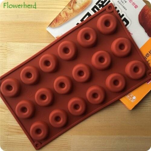 18 Holes Silicone Donut Pans for Baking Non Stick Round Doughnut Muffin Cupcake Molds Bagel Dishwasher Oven Microwave