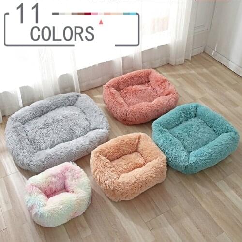 Super Soft Dog Bed House Dog Mat Plush Cat Mat Cats Nest For Large Dogs Bed Labradors House Round Cushion Pet Product Supplies