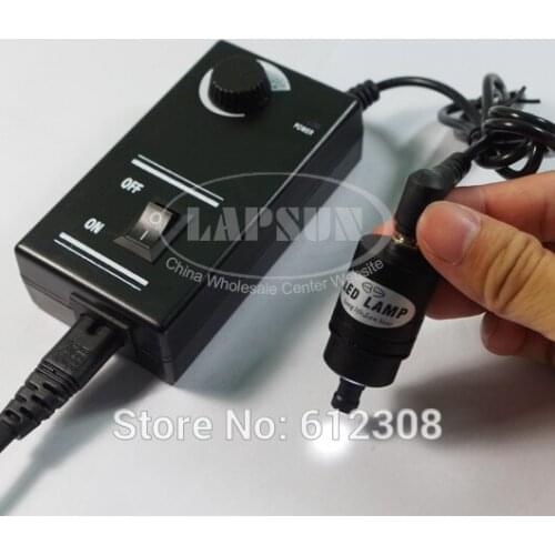 9mm 3W 6500K Coaxial Point LED Spot Light Lamp Adjustable Bright Illuminato + 100V-240V Adapter for Microscope Camera Magnifierr