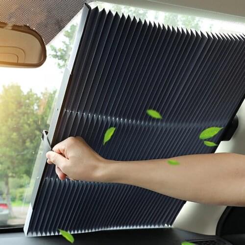 Retractable Heat Insulation Sunshade Windshield Aluminium Alloy With Suction Cup Thermal Curtain Tailorable Light Barrier