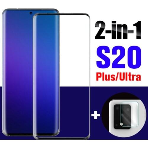 Protective glass for samsung s20 Ultra screen protector for on galaxy s 20 s20+ plus film 3D tempered glas with camera lens 2in1