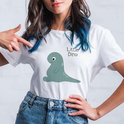 Women TEe Shirt Baby Little Dino Printed Animated Short Sleeve Cothes woman Korean Tee Arrivals Fashion Exquisite Tshirt