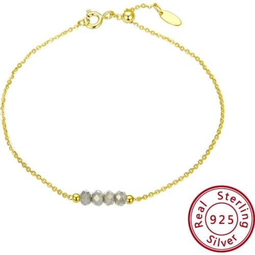 Rinntin Real 925 Sterling Silver Bracelet For Women With Pretty Natural Moonstone Party Jewelry Anniversary Gift TSB44