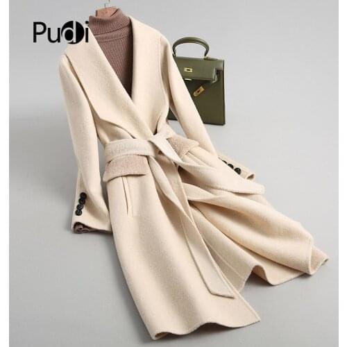A38087 Real Wool Polyester Coat Jacket Overcoat Womens Winter Warm Coat 2020 Fall Winter Coat