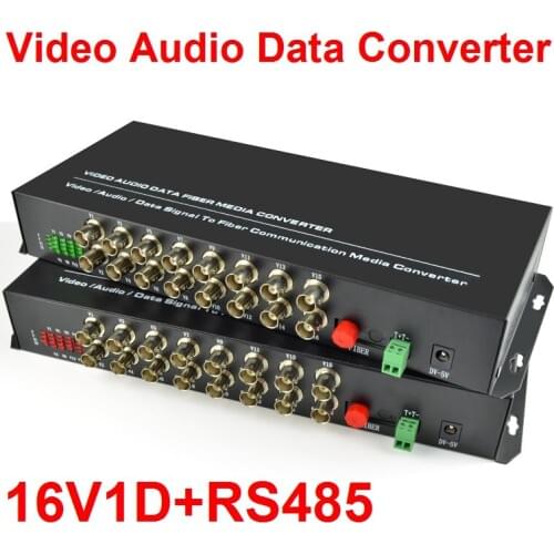 1 Pair 2 Pieces/lot 16 Channel Video Optical Converter 1V1D Fiber Optic Video Optical Transmitter & Receiver 1CH +RS485 Data