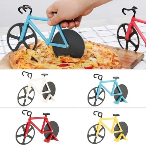 1PC Creative Stainless Steel Pizza Knife Two-wheel Bicycle Shape Pizza Cutting Knife Bike Round Pizza Cutter Kitchen Accessories