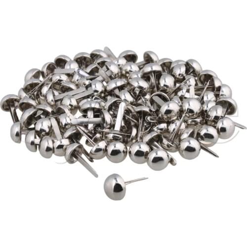 100 x Craft Card Making Tools 12 x 19mm Round Brads Stamping Scrapbooking Silver