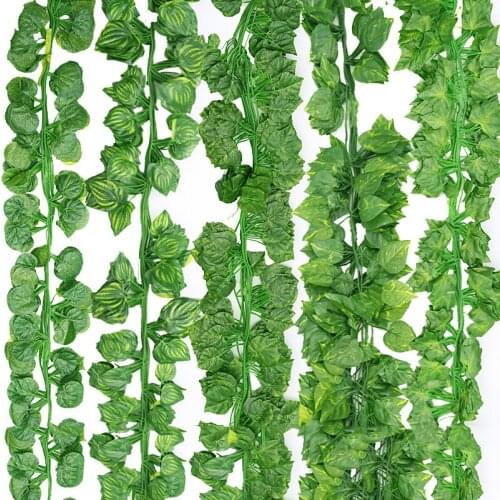 200cm Silk Artificial Hanging Green Ivy Leaf Plants Fake Vines Leaves 1Pcs Diy for Home Bathroom Decoration Garden Party Decor