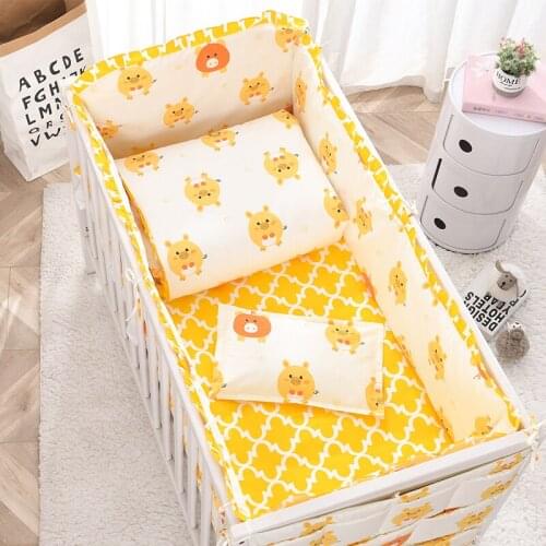6/9PCS Cotton Baby Crib Protector Cartoon Cot Bumpers Infant Crib Bed Fence baby decoration room,120*60/120*70cm
