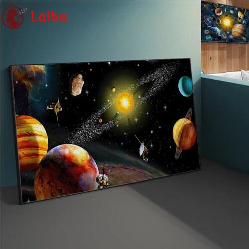 Diamond Embroidery Universe Planet Solar System Full Square round Diamond Mosaic Rhinestones Painting Cross Stitch Wall Decor