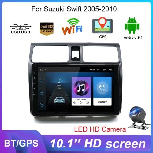 10.1in 2DIN Android 9.1 Car Radio Multimedia Player For Suzuki Swift 2005 2006 2007-2010 Navigation GPS Autoradio Car no DVD