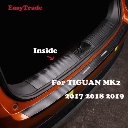 Car Rear Door Sill Plate Protector Anti-Scuff Trunk door sill sticker For Volkswagen VW TIGUAN MK2 2017 2018 2019 Accessories