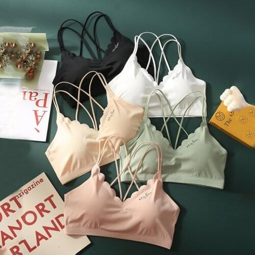 Push Up Solid Bra Elastic Gathering Bralette Summer Anti-light Style Wild brassiere Tube Top Sexy Seamless Wire free Bra
