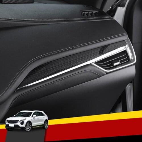 Central control panel gear outlet air outlet stainless steel black titanium brushed car Accessories For Cadillac XT4 2018 2019