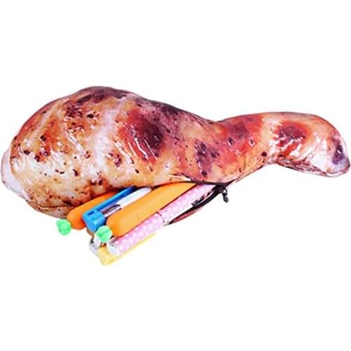 Simulated Drumstick Pig Trotter Pencil Case Pen Holder Quirky Office Accessories Makeup Case Bag EM88