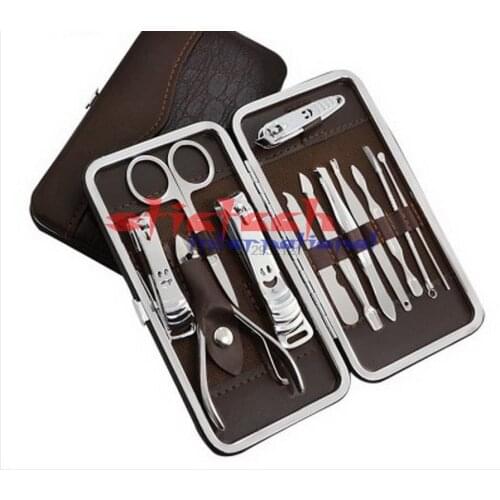By dhl or ems 50 sets Portable Stainless steel Nail Art Manicure Set Nail Care Tools with Mini Finger Nail Cutter Clipper