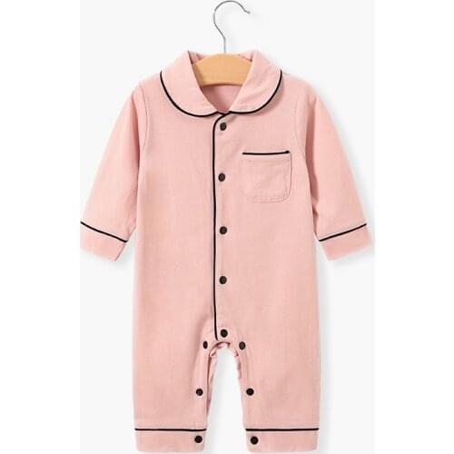 Baby Unisex Autumn Pajama, Lapel Long Sleeves Button Open One-Piece Nightgown for Toddler Girls, Boys 2021 New