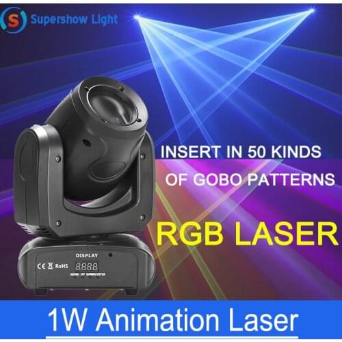DJ Laser Light Moving Head Light RGB Full Color laser moving light 1W laser stage lighting dj disco stage equipment