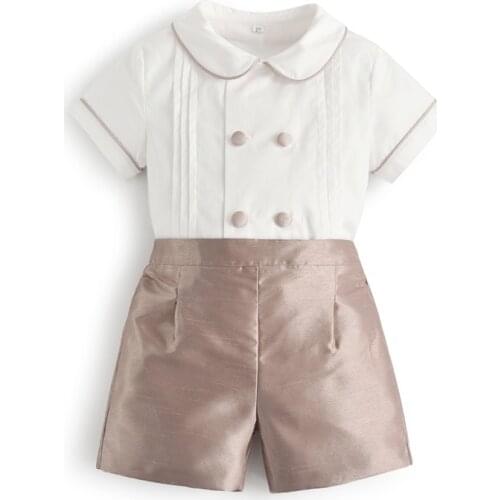 2021 Toddler Boys Classic Bobby Suit Summer Baby Boutique Clothes Set Boy Spanish Vintage Outfits Eid Clothes