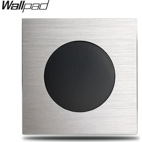 L6 Grey Decorative Blank Cover Silver Brushed Aluminum Frame Panel , 86 * 86 mm