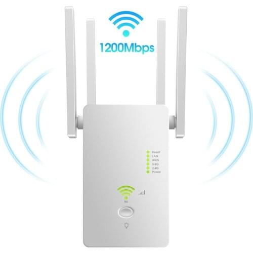 1200Mbps Mini Gigabit Wifi Router Dual Band 2.4GHz&5.8GHz Wifi Repeater Signal Booster Powerline adapter Extender Wireless AP