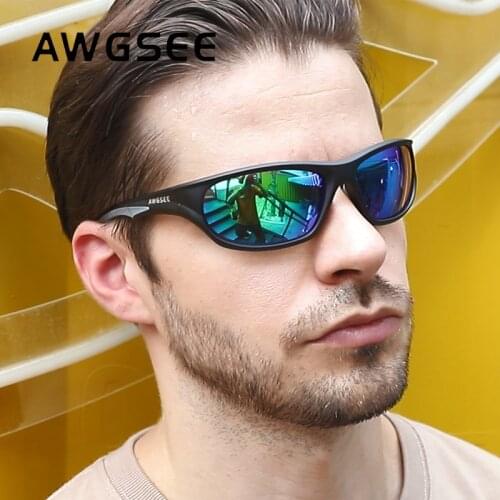AWGSEE New Luxury Polarized Fishing Sunglasses Men Women Sports Goggles Driving Shades Travel Eyewear UV400 C3