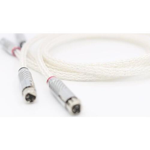 New Hi-End 8AG Silver Plated OCC 16 Strands Audio Cable With Carbon Fiber 3pins XLR Balanced cable,xlr connector,audio