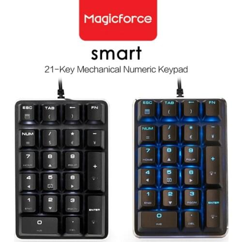 Aluminum Alloy Panel - Numeric Keypad for Laptop - Tab Key Feature - Full Size 21 Keys - Ergonomic Design - Blue Backlit