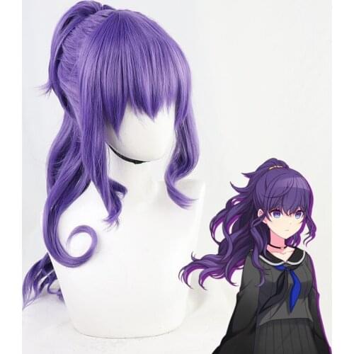 Asahina Mafuyu Cosplay Wig mfy Purple Long Curly Temples Ponytail Heat Resistant Hair Role Play Vtuber