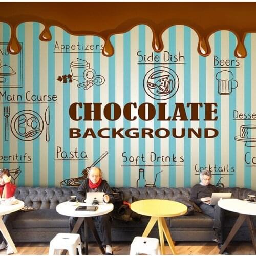 Drop Shipping Custom Photo Wallpaper Hand Painted Coffee Cup Wood Brick 3d Wallpaper Coffee Cafe Drinks Shop Decoration Mural