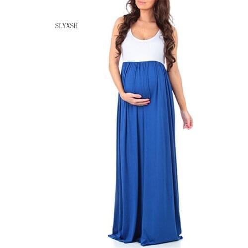 Maternity Photography Props Dress Maternity Gown Maternity Dresses Fancy Shooting Photo Summer New Patchwork Pregnant Dress