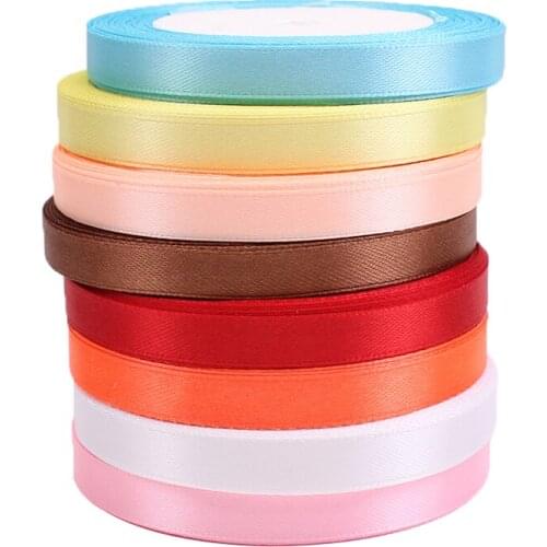 1cm Silk Satin Ribbons 25 Yards/Roll Christmas Halloween Wedding Party Decoration Gift Box Wrapping DIY Handmade Crafts Ribbons