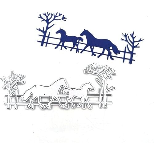 Julyarts Horse Dies Scrapbooking Soldes Cutting Dies Stencil Die Cuts for DIY Embossing album Paper Card Making Stencils
