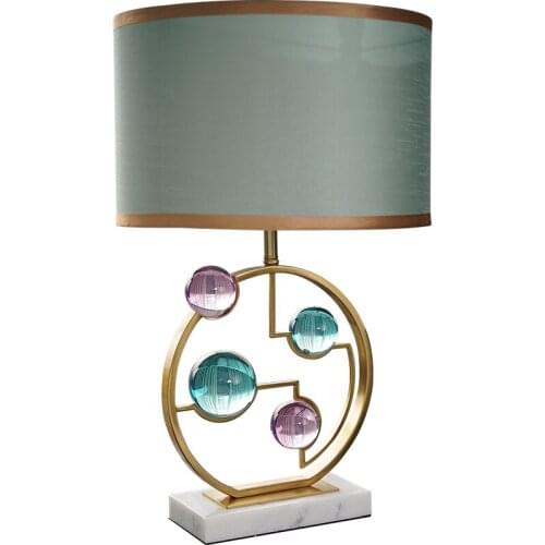 Modern light luxury simple color table lamp living room study bedroom bedside decoration creative crystal lamp