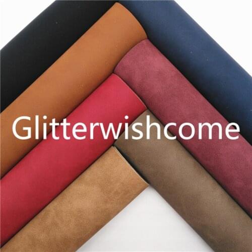 Glitterwishcome 21X29CM A4 Size Vinyl For Bows NUBUCK Synthetic Leather Fabirc Faux Leather Sheets for Bows, GM763A