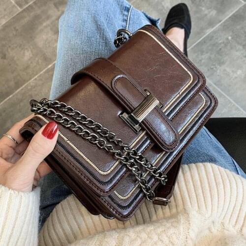 Vintage PU Leather Women Crossbody bags 2021 New Fashion Ladies Cluthes Messenger Shoulder Bag Luxury Design Female Purses