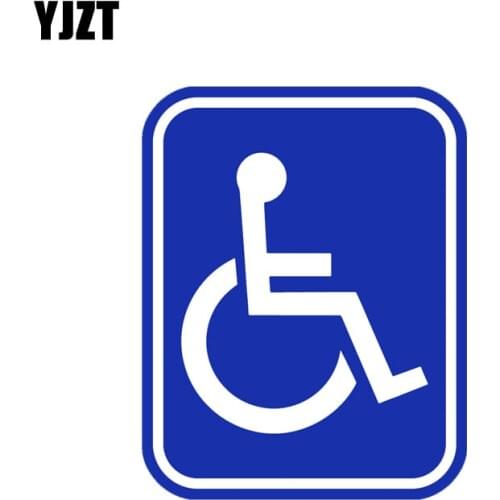 YJZT 11.9CM*15.2CM Handicap Symbol PVC Wheelchair Disabled Window Car Sticker 11-00069