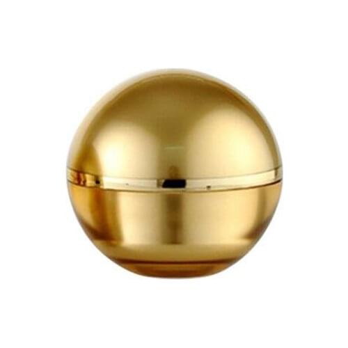 15 30 50g 10pcs/lot Beautiful Gold Spherical Cream Jar Empty Acrylic Skin Care Tool Refillable Lotion Box Cosmetic Travel Bottle