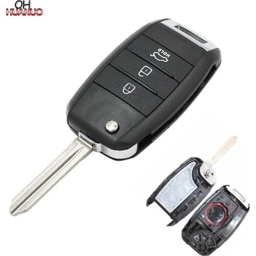 3 Button Replacement Shell Folding Flip Remote Key Case Fob Keyless Entry For Kia Sorento Carens
