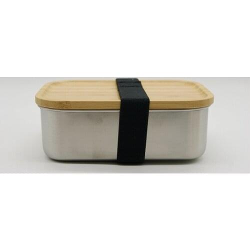 4 pcs stainless steel box for lunch with natural bamboo lid can customize logo kraftbox package eco frindly travle box